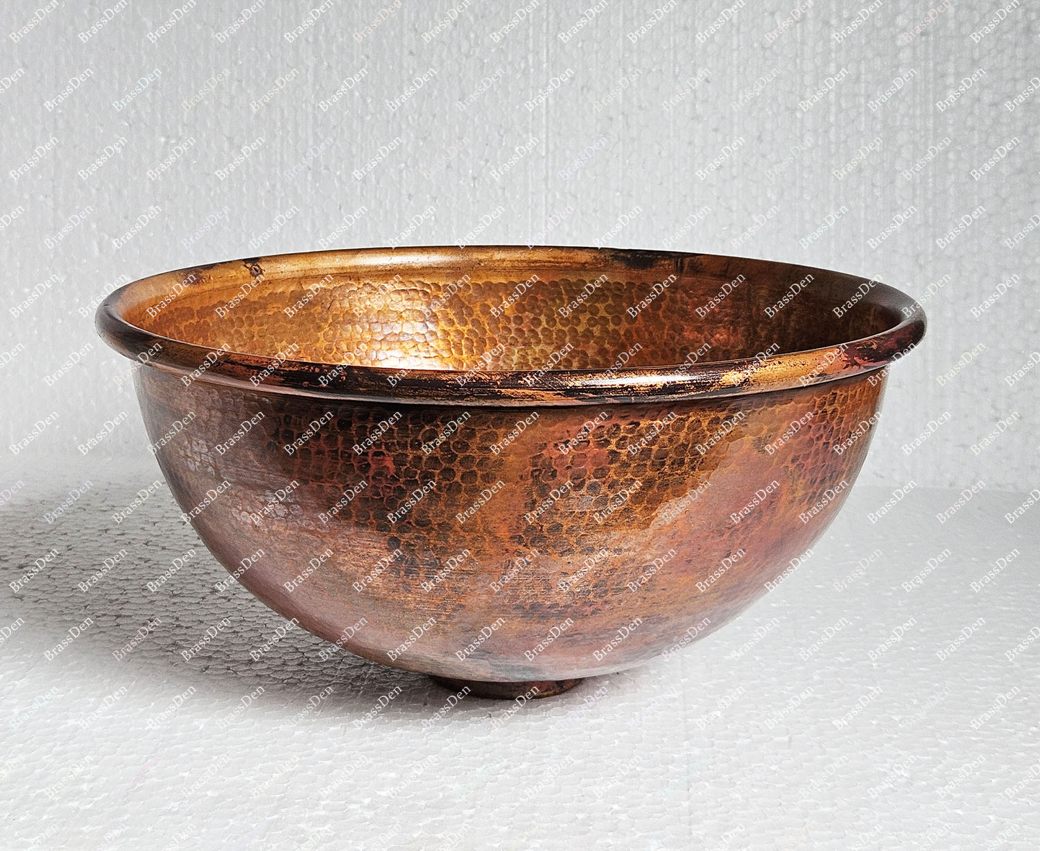 Rustic Hammered Copper Bathroom Sink – Aged Copper Bowl Vessel Sink