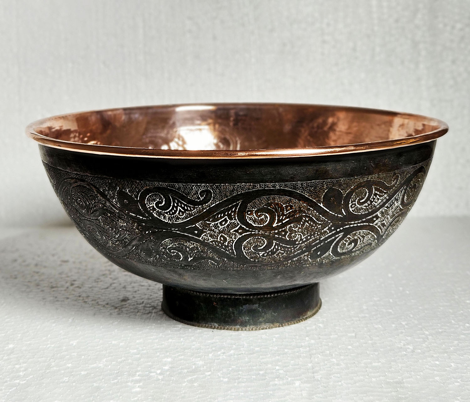 Hand Engraved Handmade Copper Vessel Sink – Bathroom Lavatory Sink