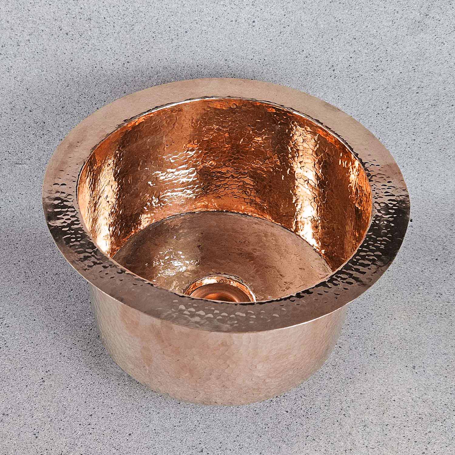 Handmade Copper Round Bar Sink with Drain