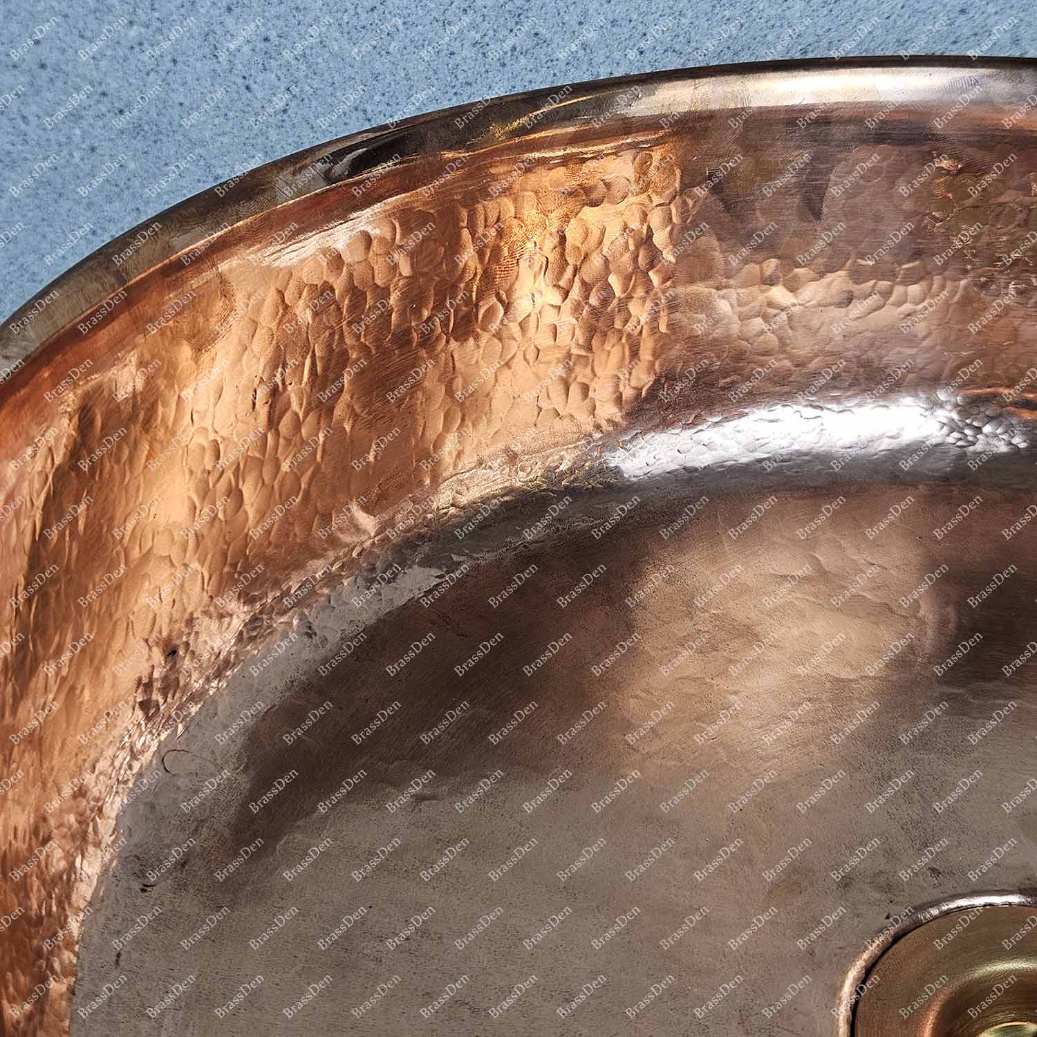 Round Copper Bathroom Vessel Sink - Unlacquered Hammered Copper Sink
