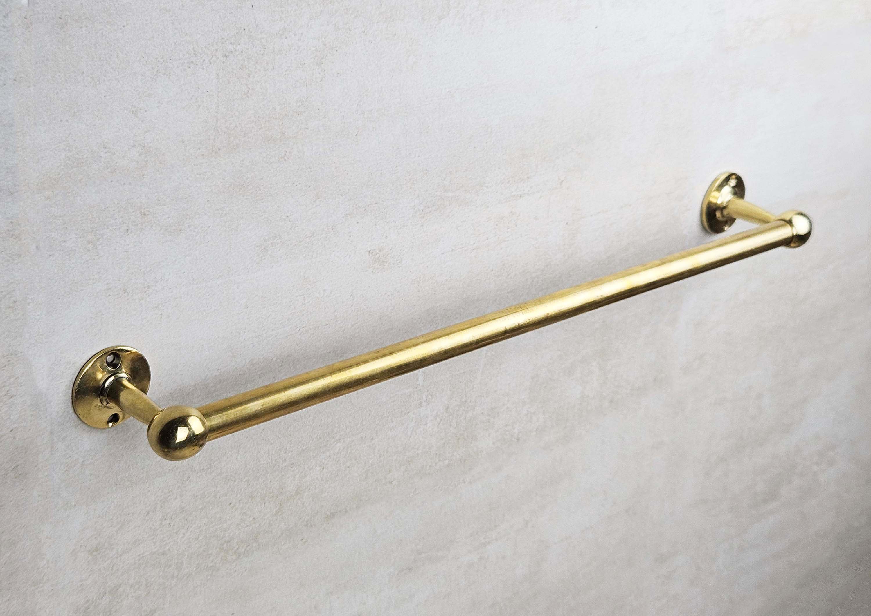 Unlacquered Solid Brass Towel Bar – Handmade Kitchen Towel Rail
