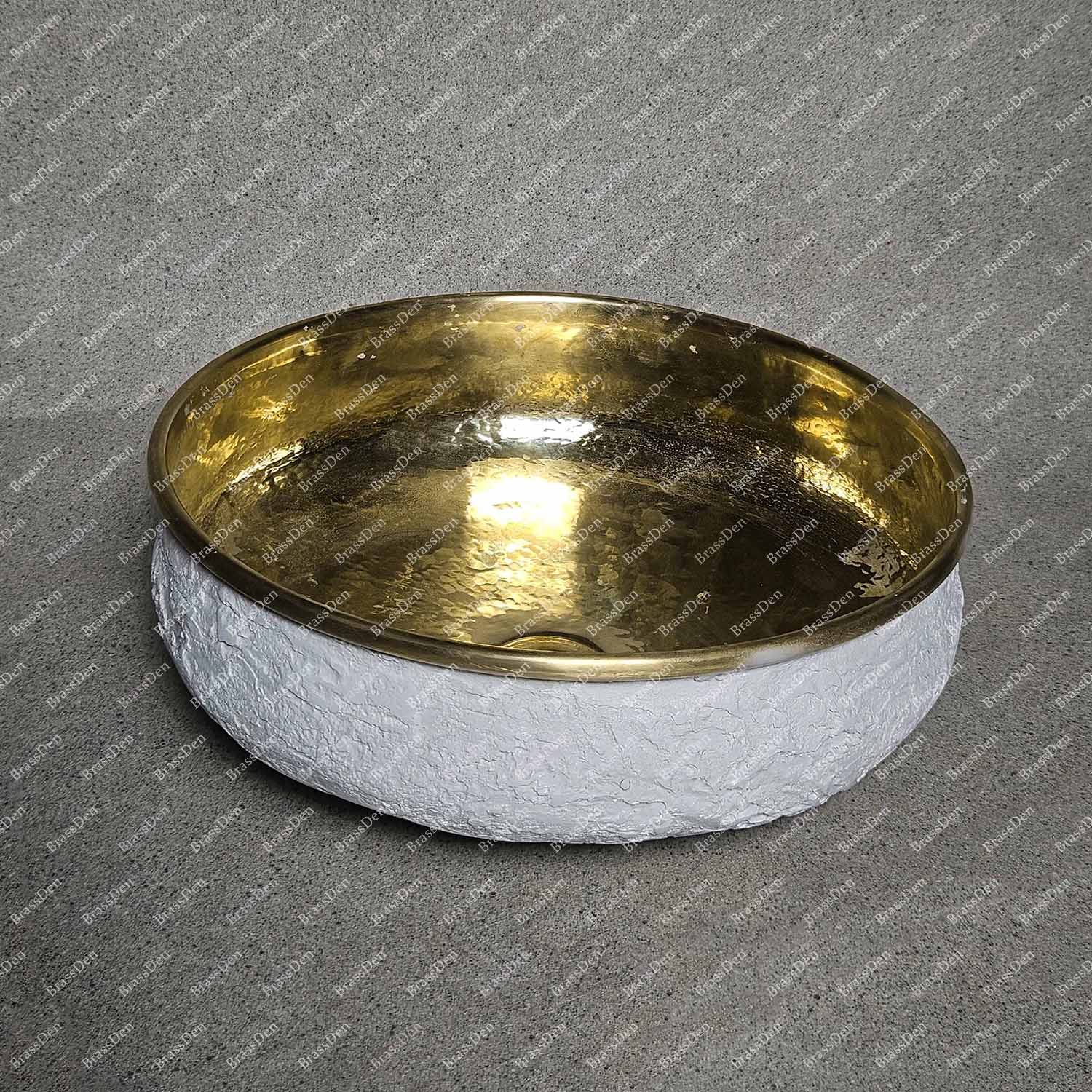 Handcrafted Solid Brass Bathroom Sink – Bath White Wash Basin