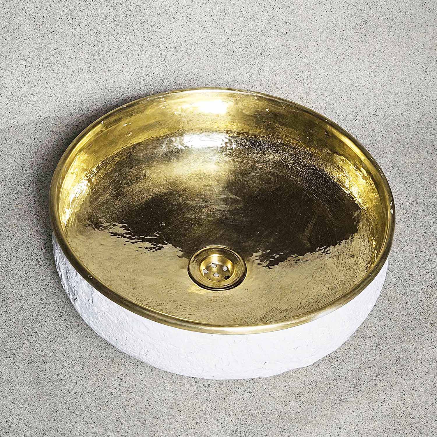 Handcrafted Solid Brass Bathroom Sink – Bath White Wash Basin