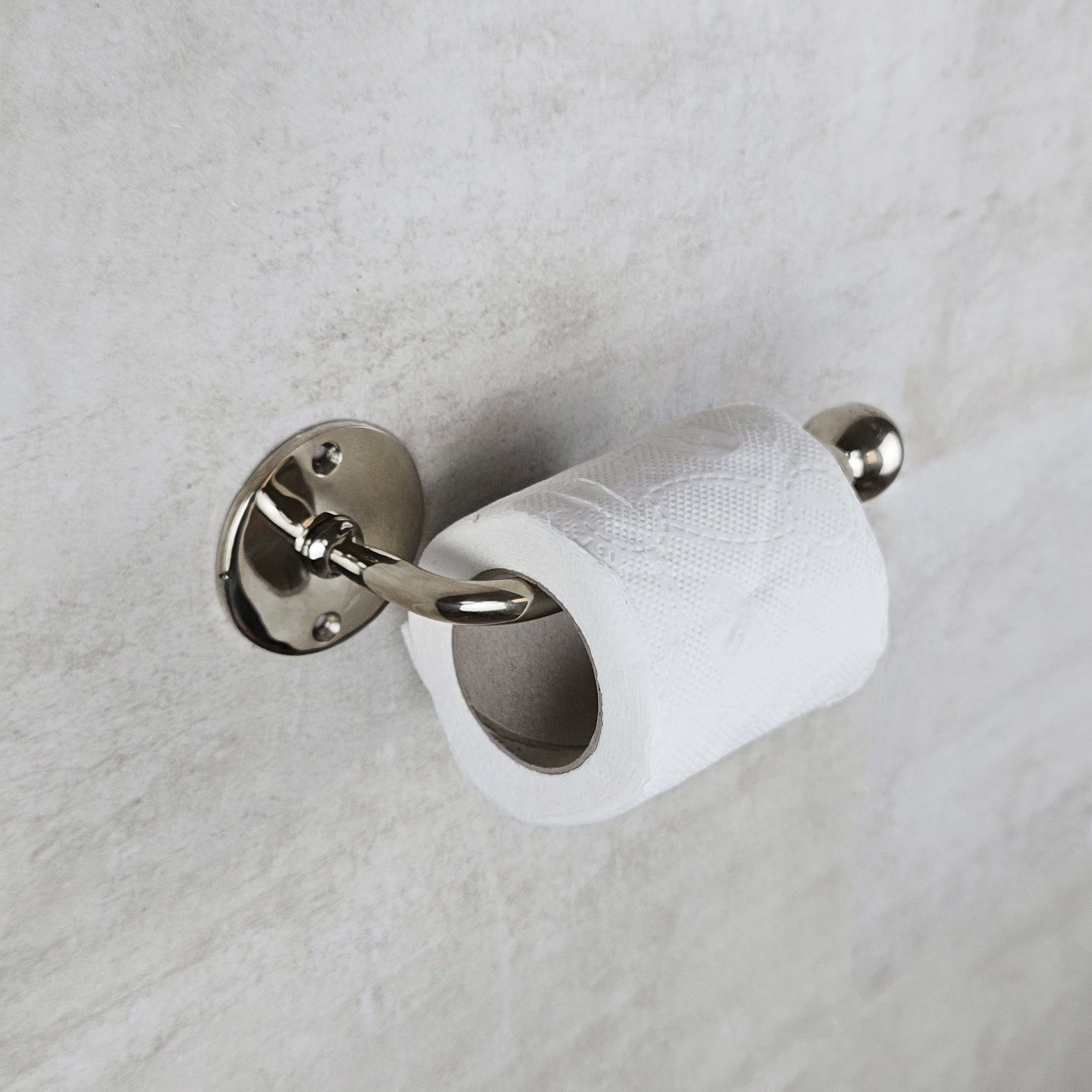 Polished Nickel Toilet Paper Holder – Solid Bathroom Roll Holder