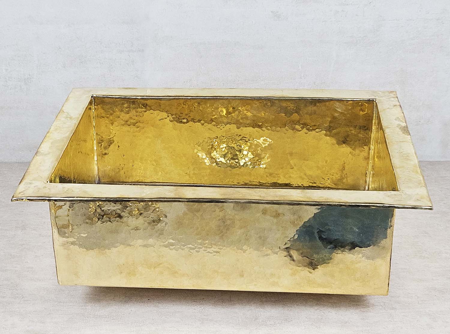 Solid Brass Undermount Kitchen Sink, Hammered Brass Island Kitchen Sink, Undermount Unlacquered Brass Bar Sink