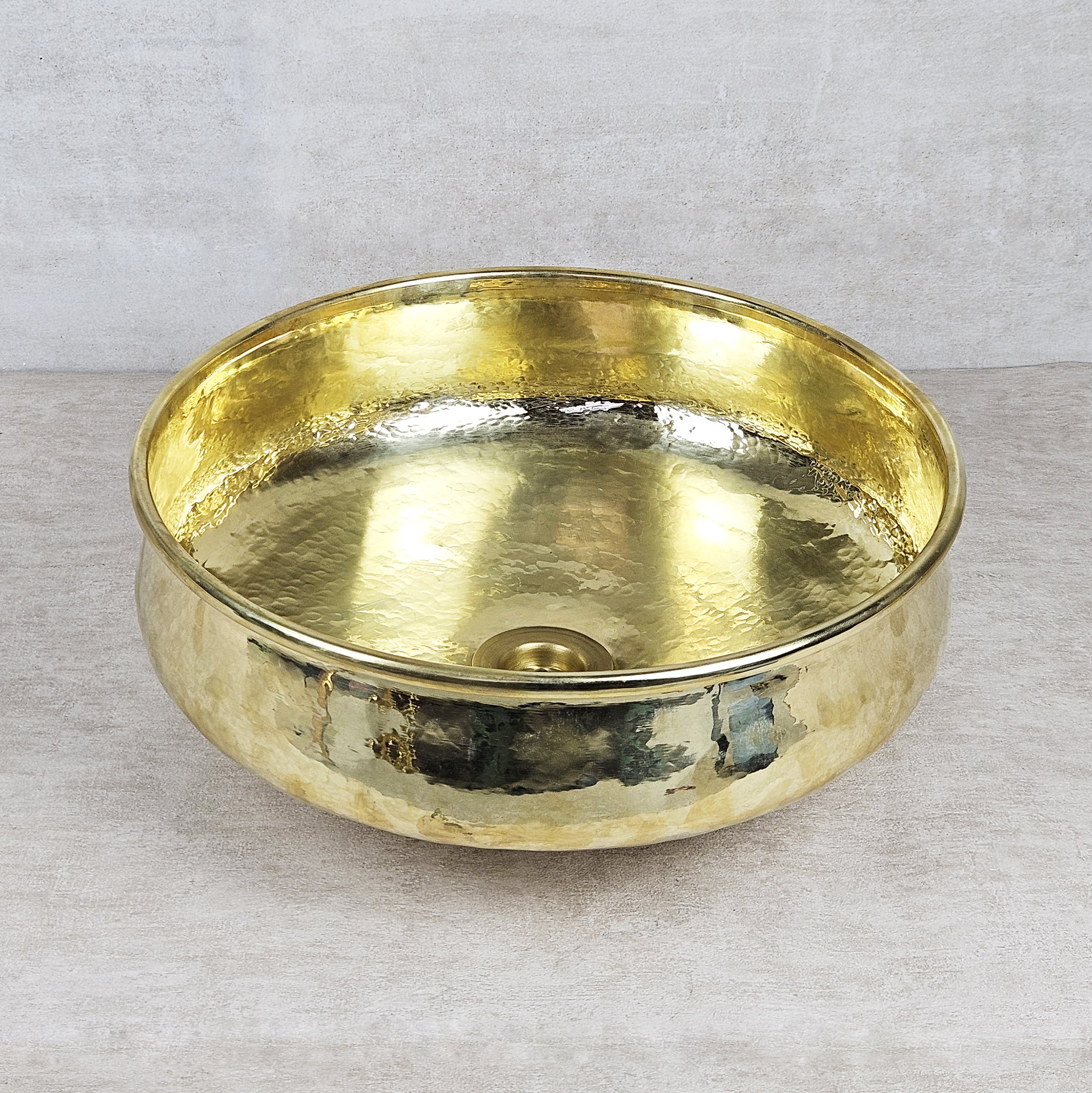 Unlacquered Hammered Brass Foot Bath Bowl – Round Spa Pedicure Basin