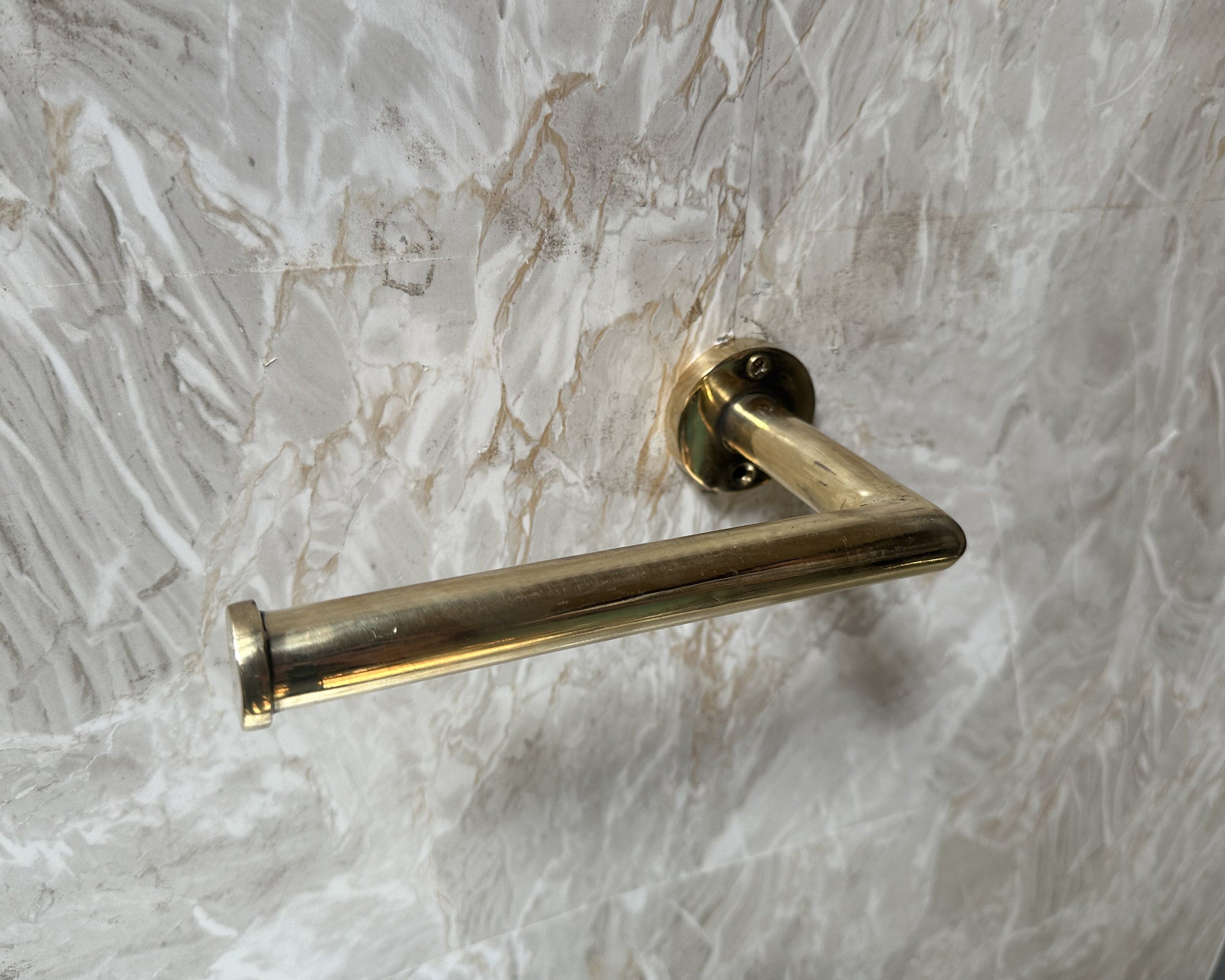 Unlacquered Brass Toilet Paper & Towel Holder