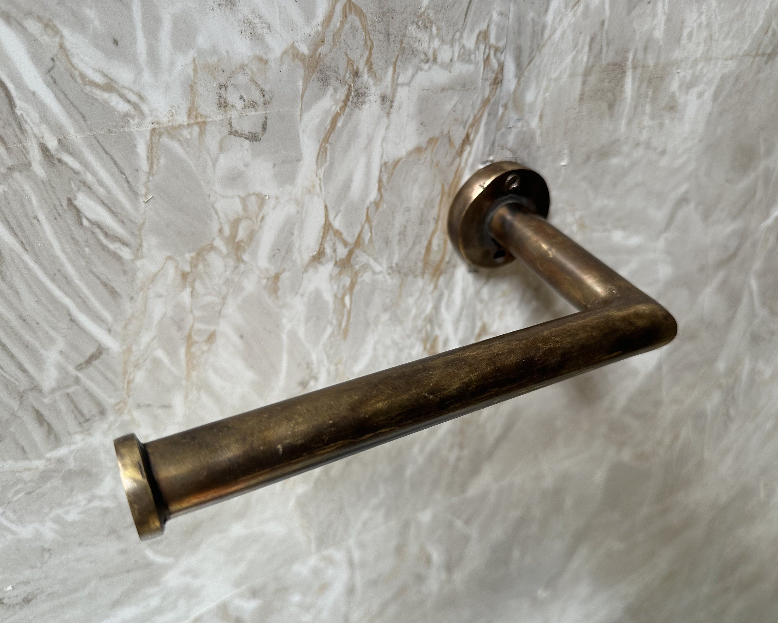 Patina Brass Toilet Paper & Towel Holder