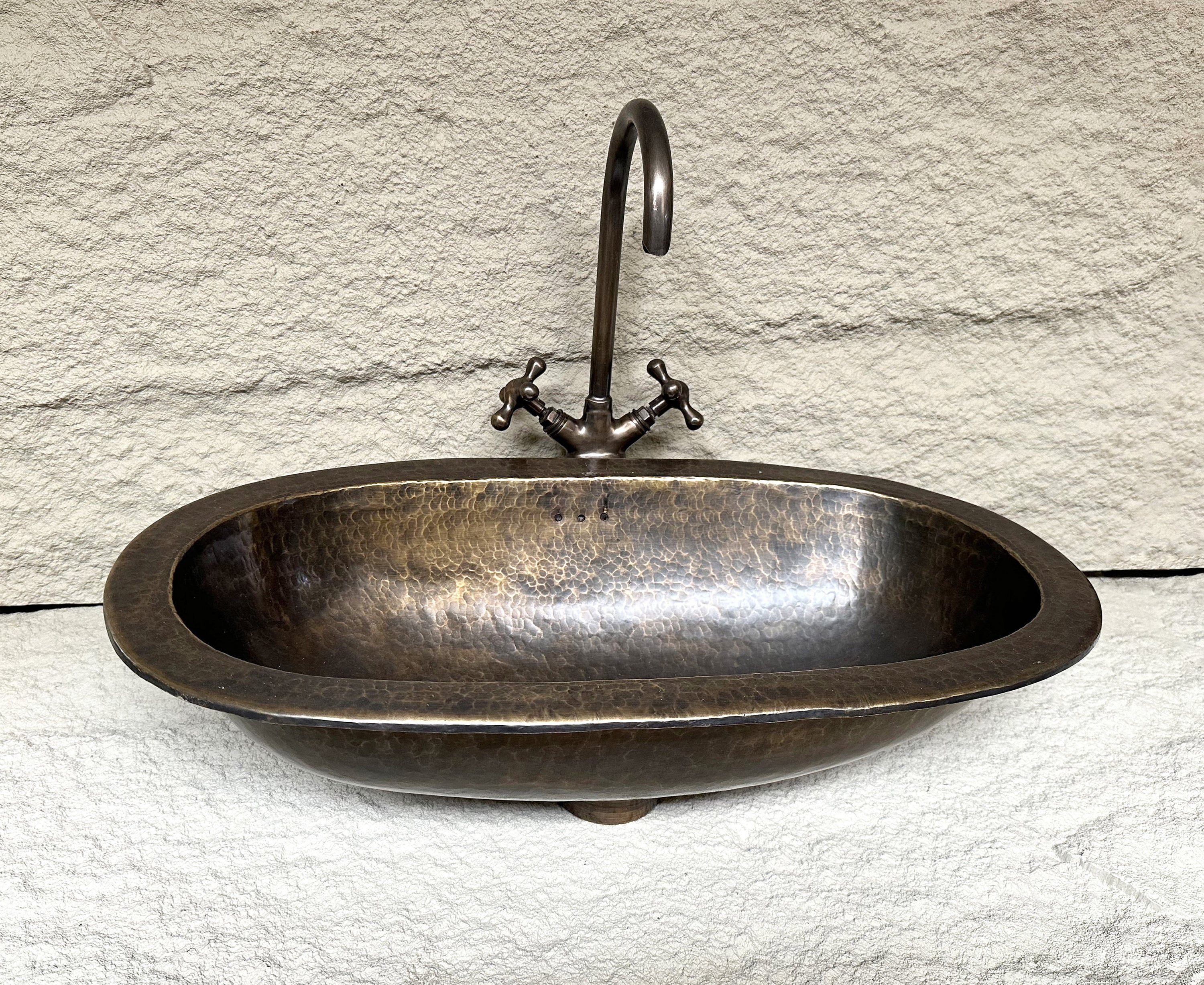 Oval Brass Sink – Oil Rubbed Farmhouse Drop-In Sink