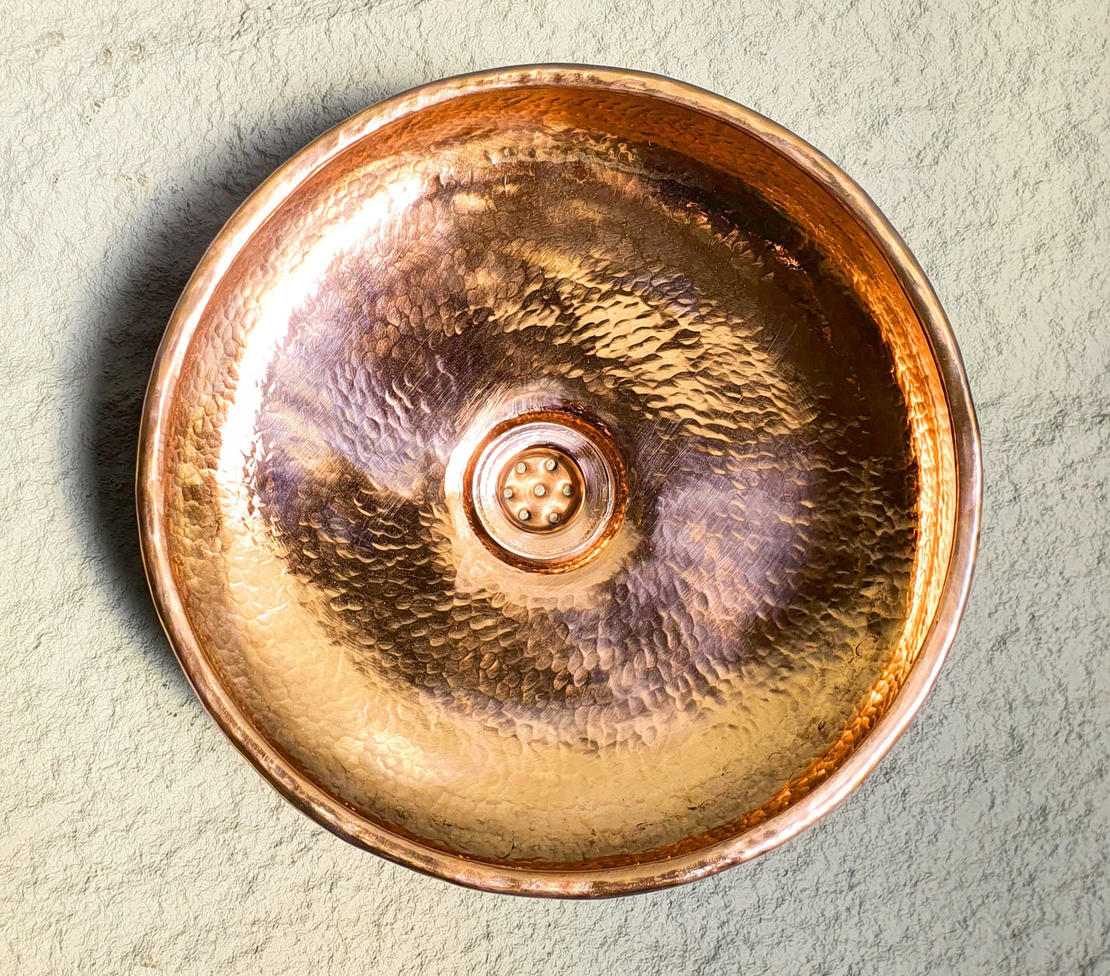 Green Patina Copper Bathroom Sink – Oxidized Round Washbasin