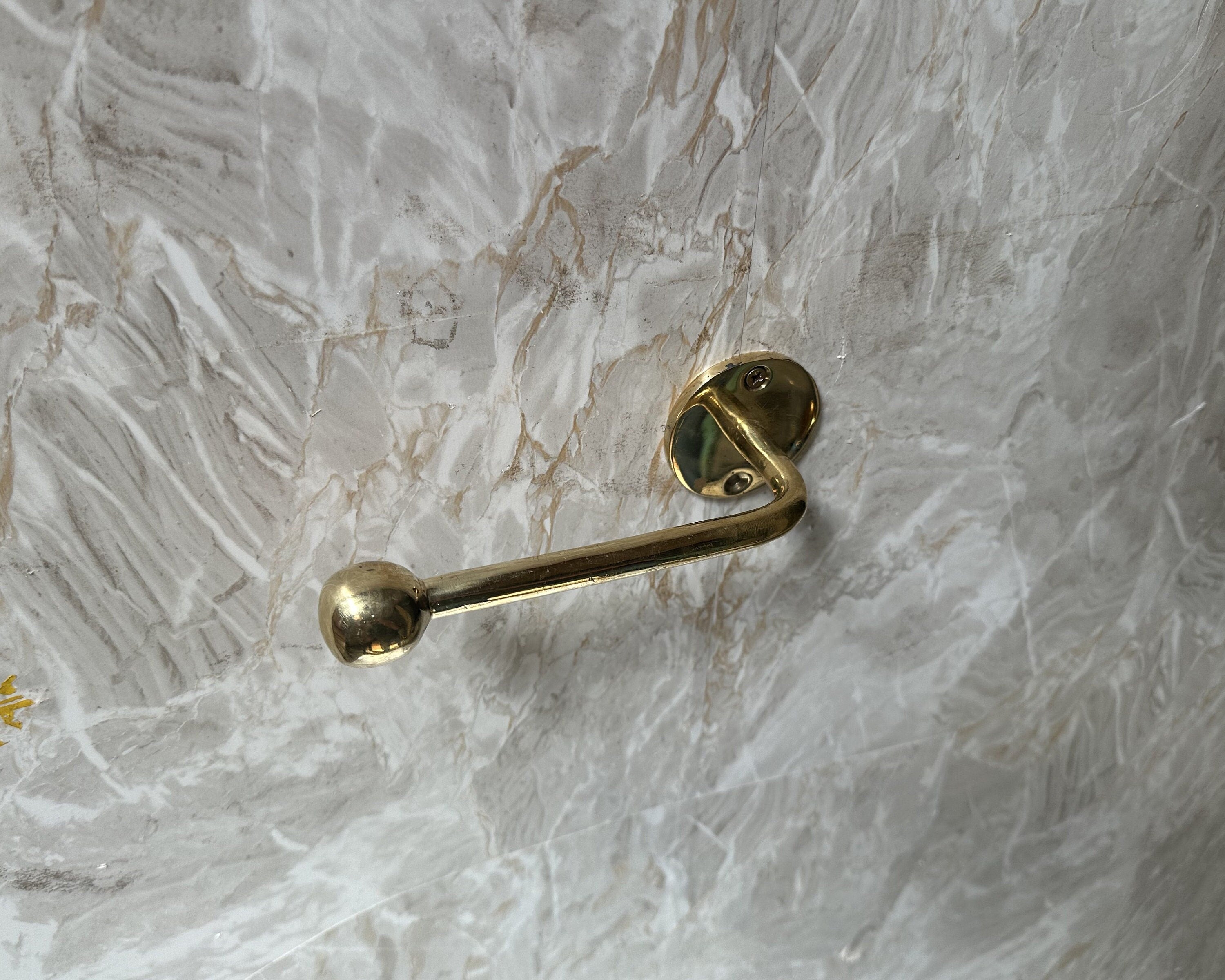 Unlacquered Handmade Solid Brass Toilet Paper Holder