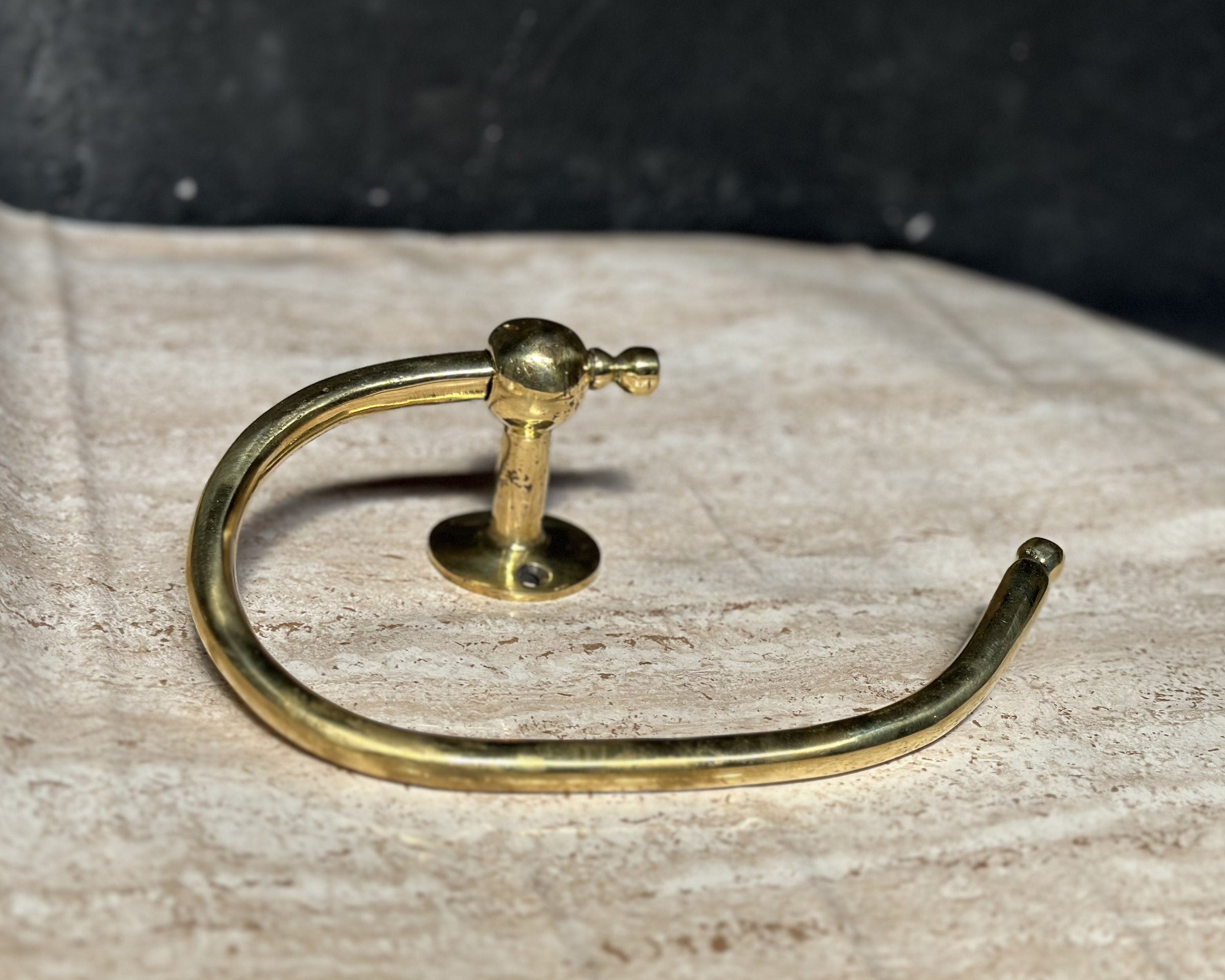 Brass Toilet Paper & Handcrafted Towel Holder – Solid Bathroom Roll Holder