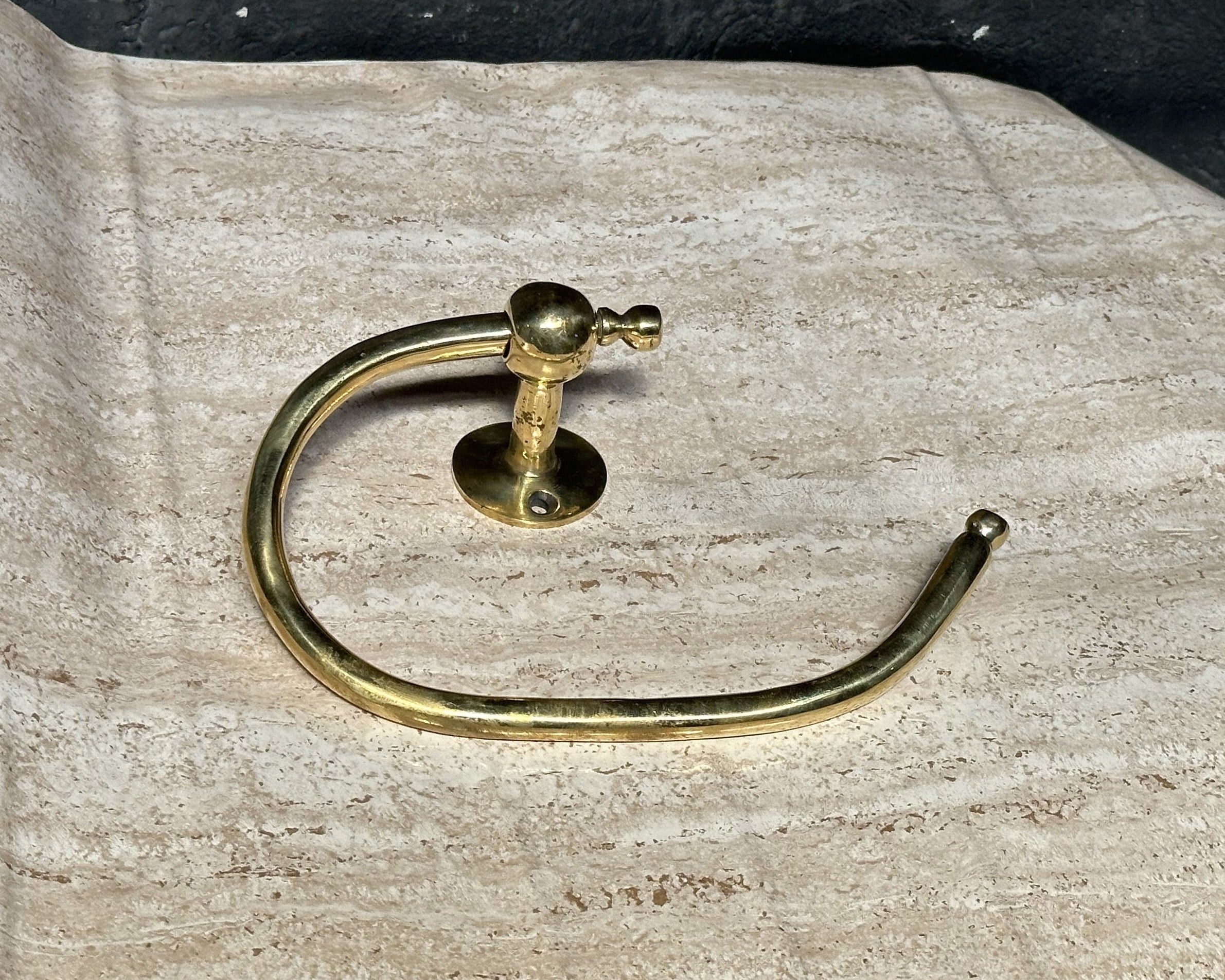 Brass Toilet Paper & Handcrafted Towel Holder – Solid Bathroom Roll Holder