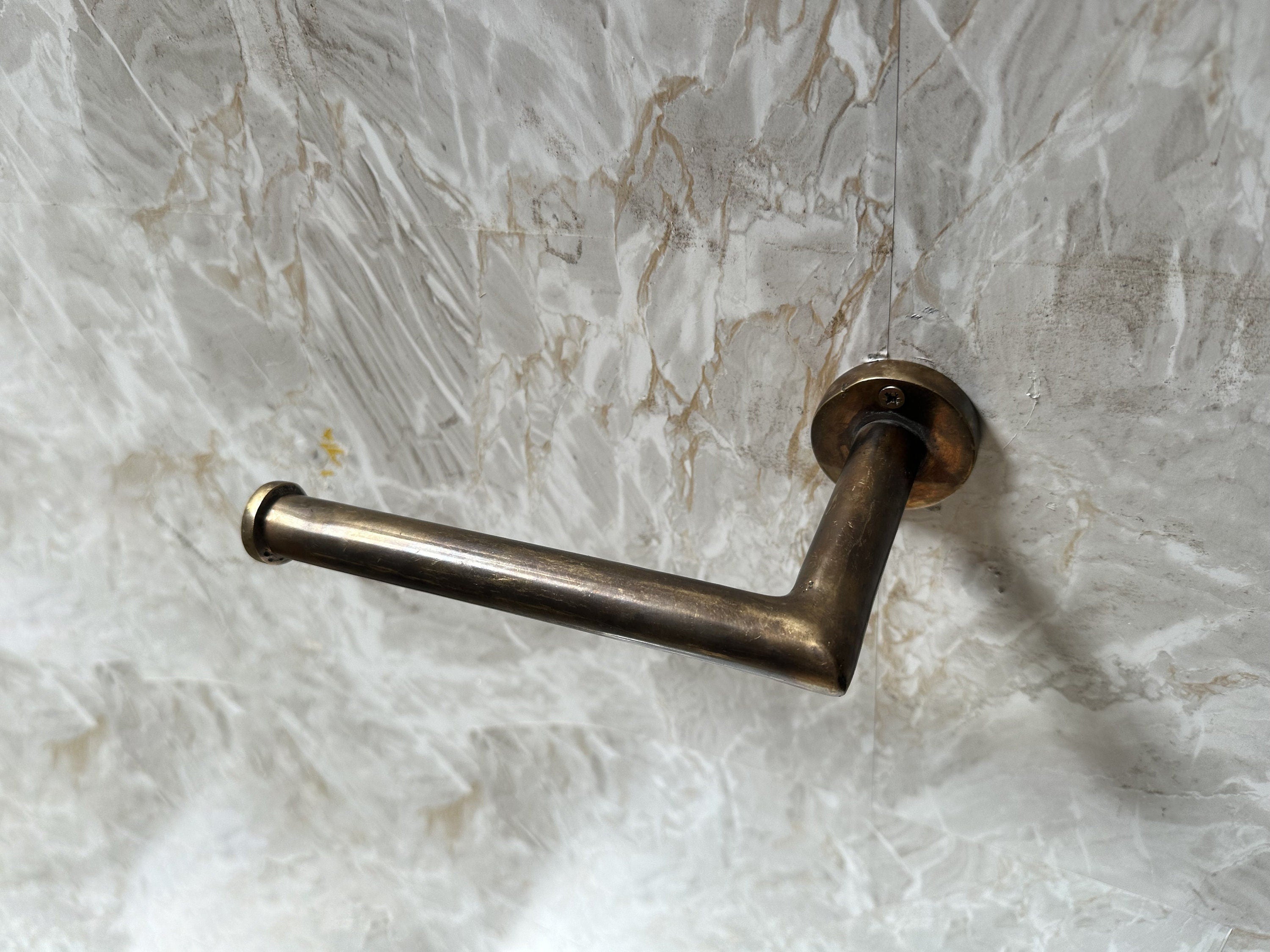 Patina Brass Toilet Paper & Towel Holder