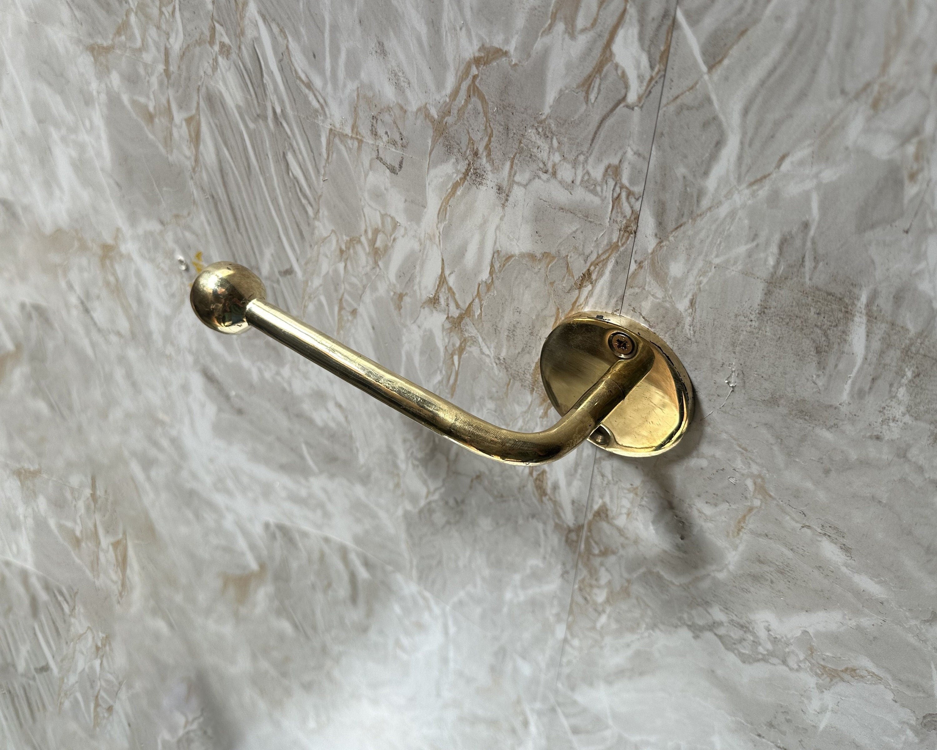 Unlacquered Handmade Solid Brass Toilet Paper Holder