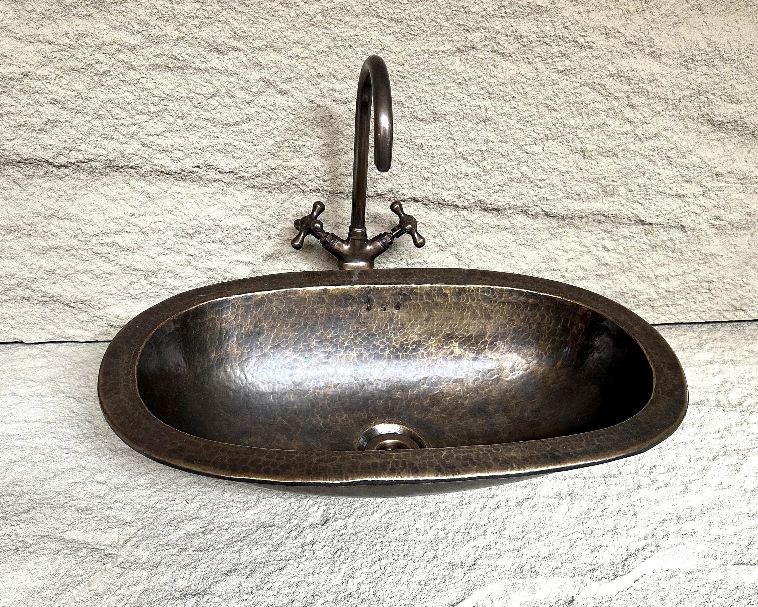 Oval Brass Sink – Oil Rubbed Farmhouse Drop-In Sink