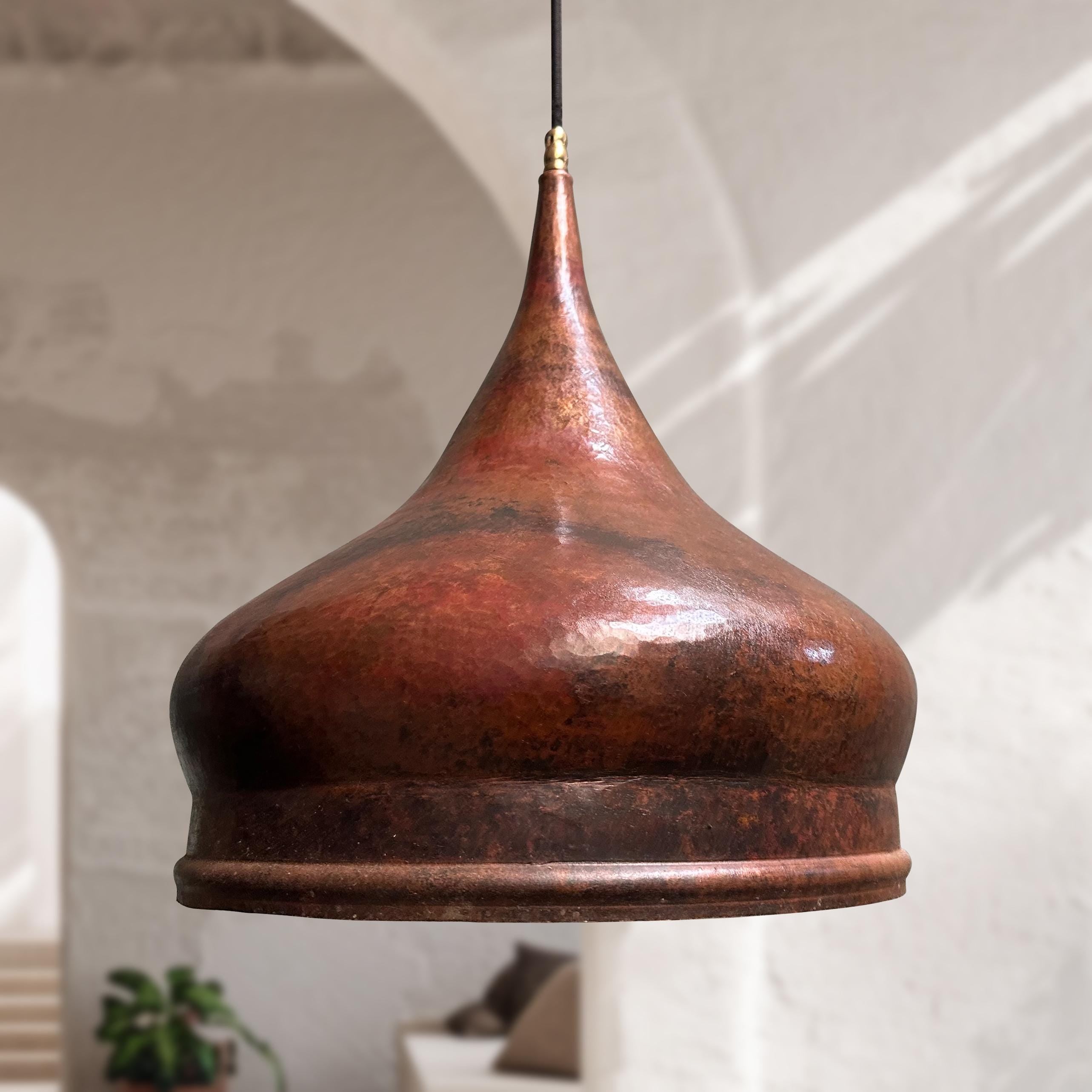 Vintage Copper Pendant Light – Handmade Onion Dome Kitchen Fixture