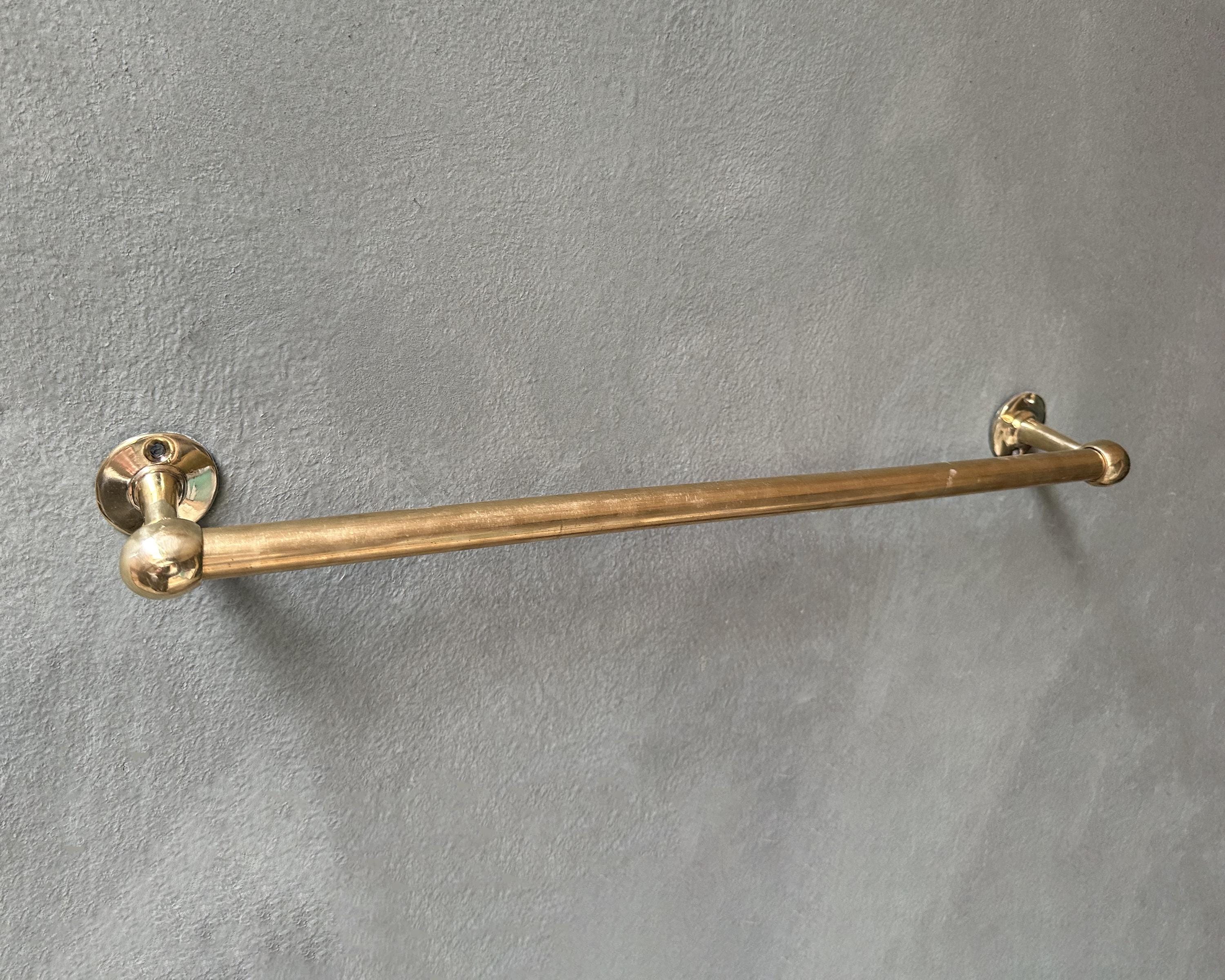 Solid Unlacquered Brass Towel Bar – Handcrafted Kitchen & Bathroom Rail