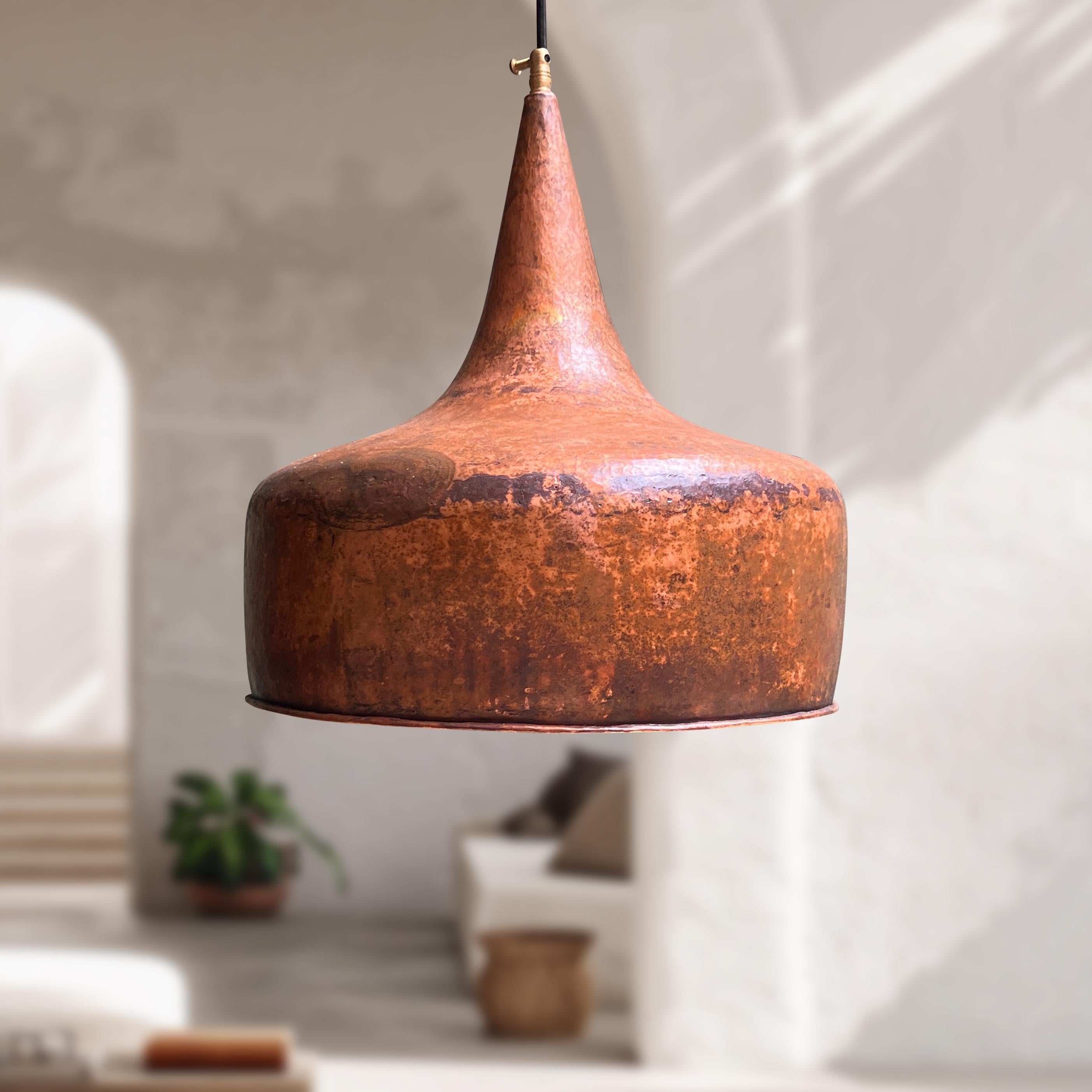 Handmade Copper Pendant Light – Large Kitchen Ceiling Fixture