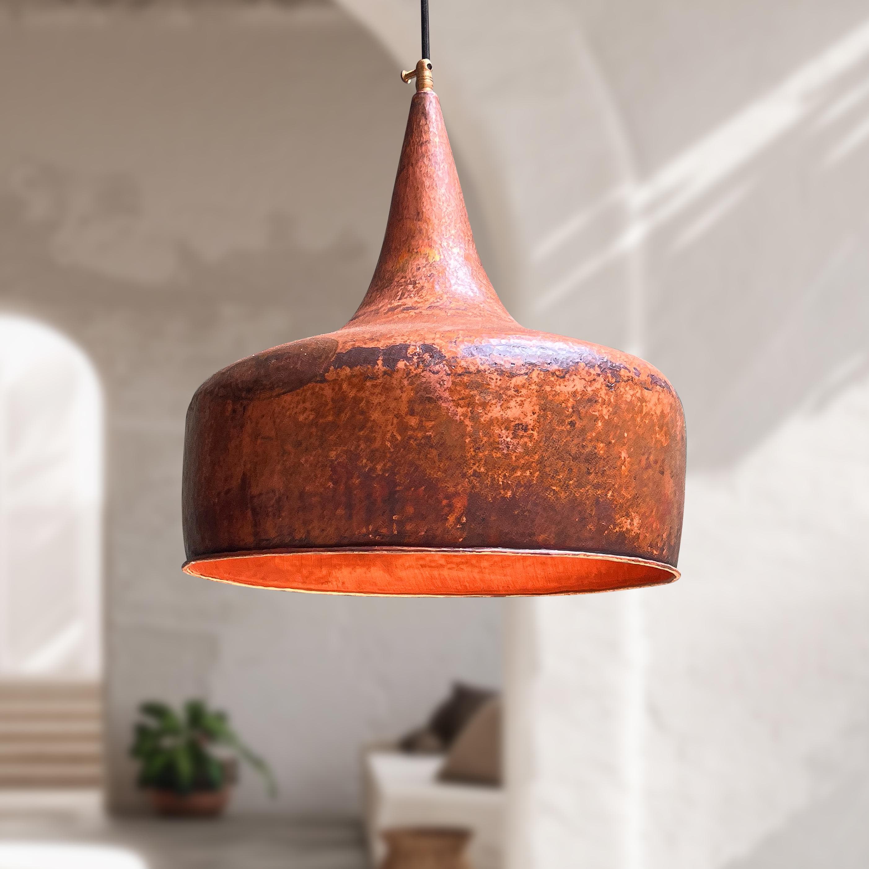 Handmade Copper Pendant Light – Large Kitchen Ceiling Fixture