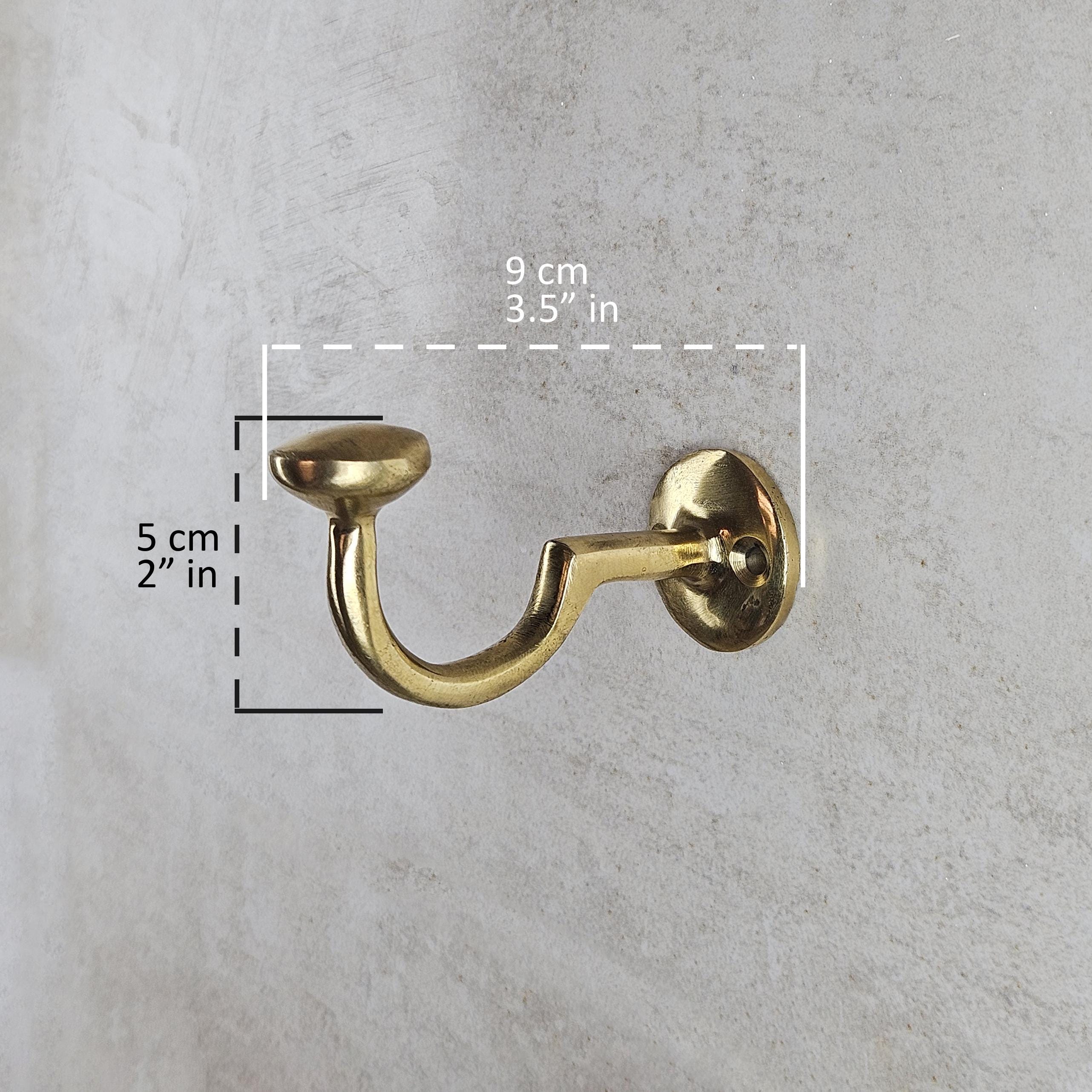 Wall-Mounted Brass Hook – Solid Handmade Towel & Coat Hook