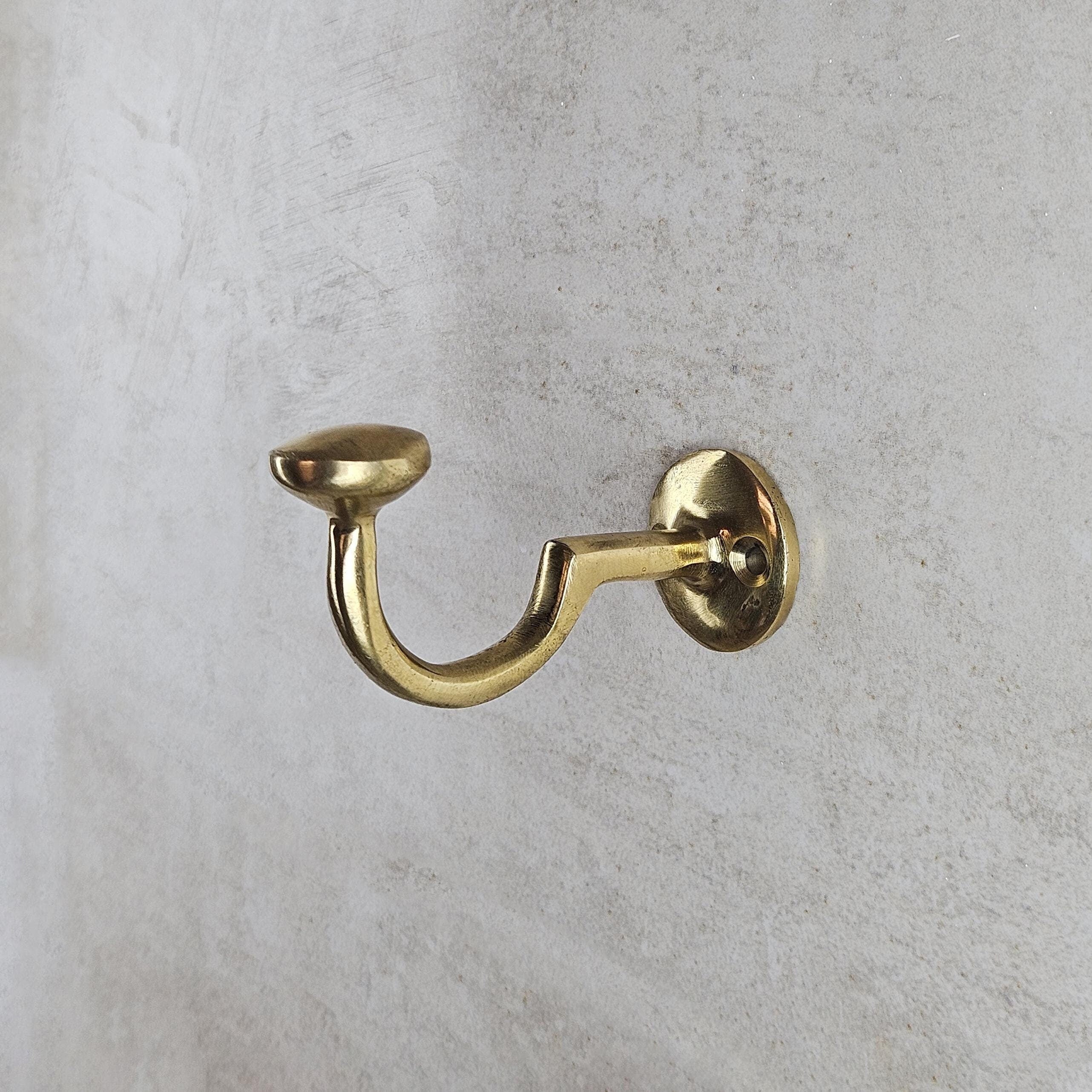 Wall-Mounted Brass Hook – Solid Handmade Towel & Coat Hook