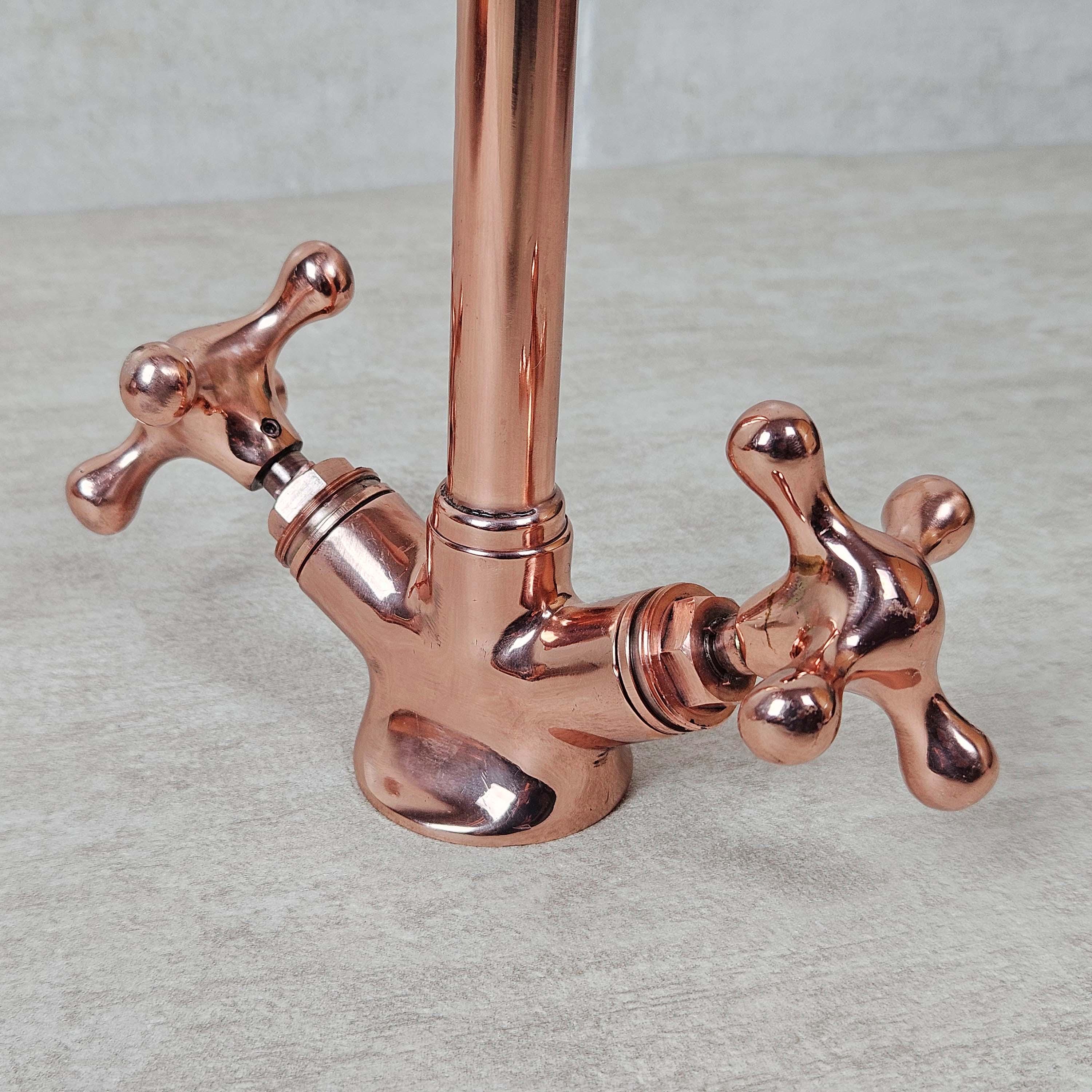 Copper Bathroom Faucet - Gooseneck Bathroom Copper Faucet