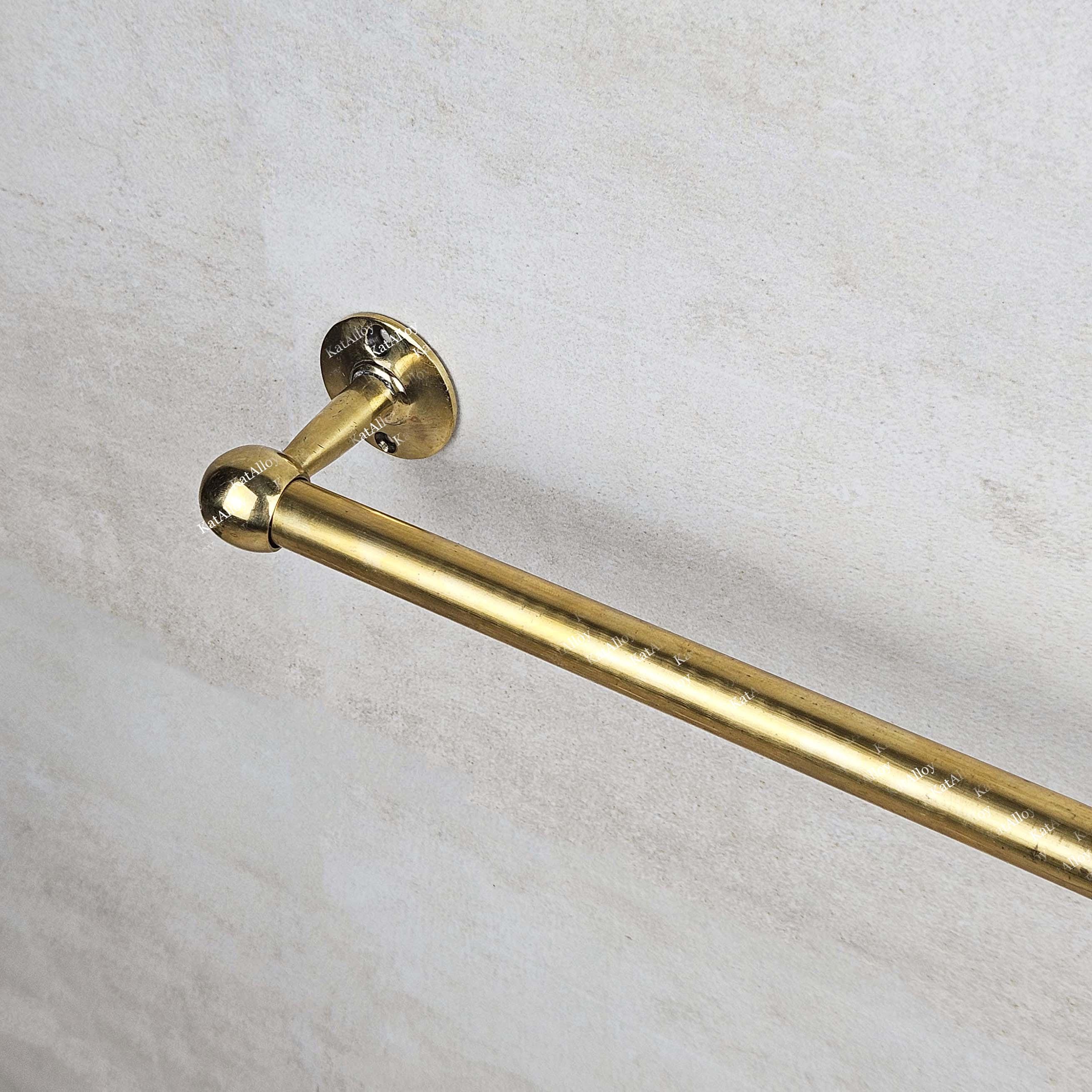 Unlacquered Solid Brass Towel Bar – Handmade Kitchen Towel Rail